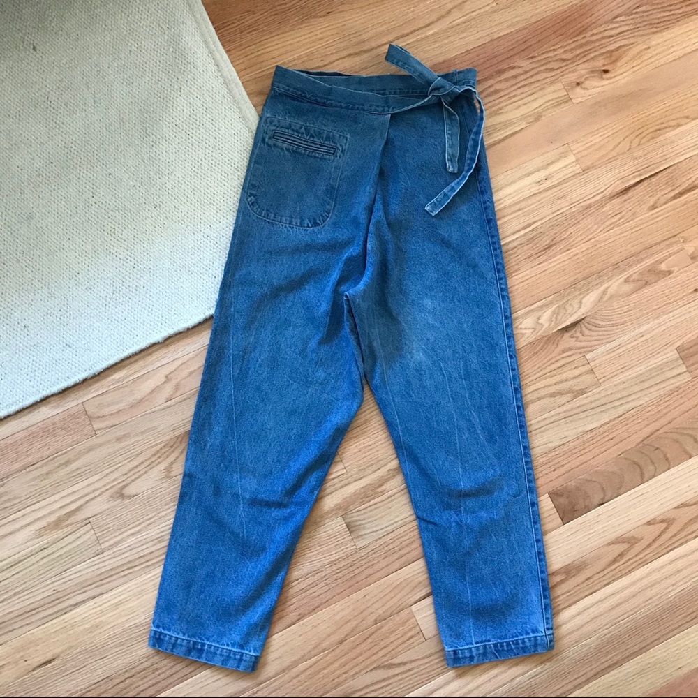 Caron Callahan Wrap Waist Denim Pants